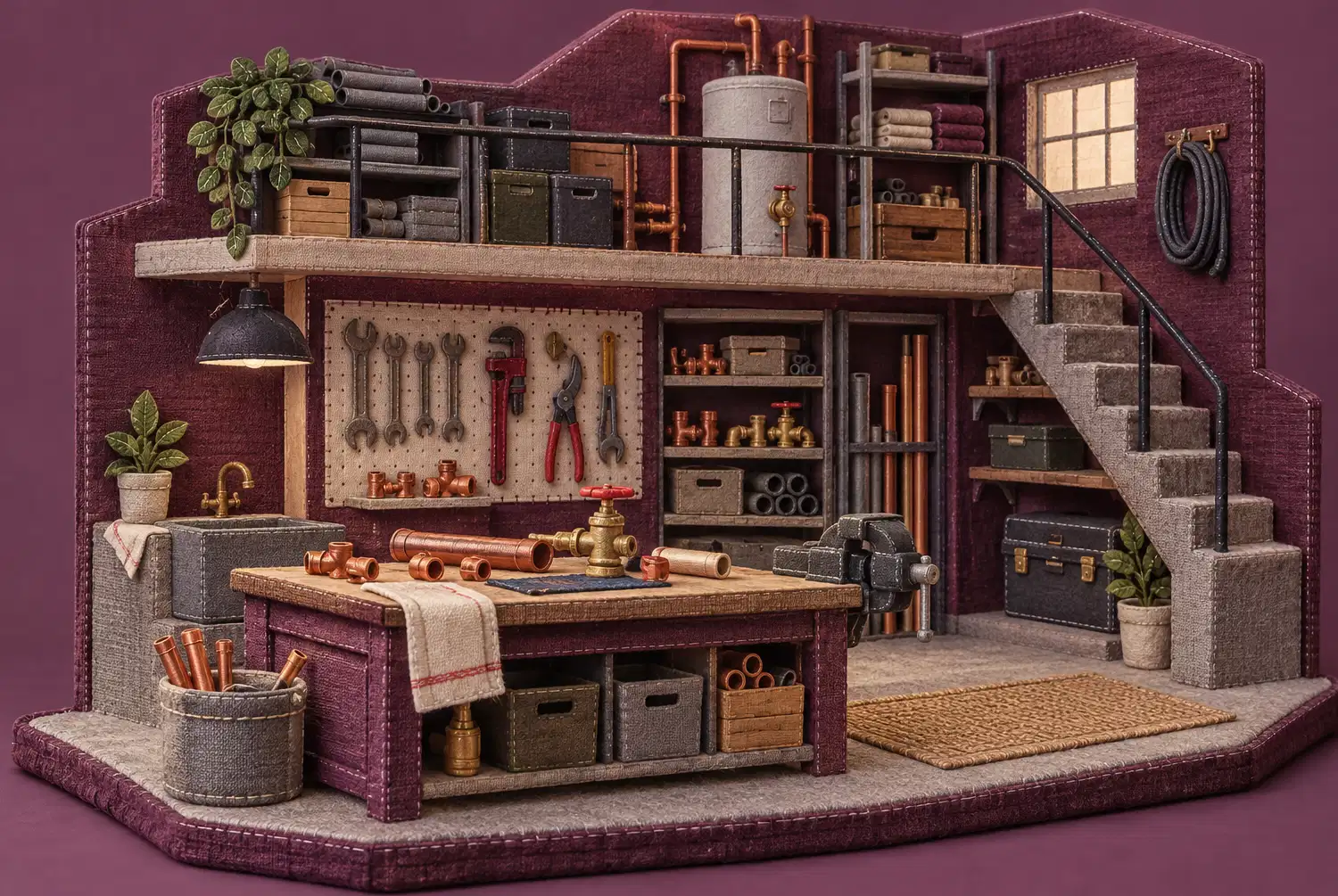 Illustration of plumbing businesses and their working space